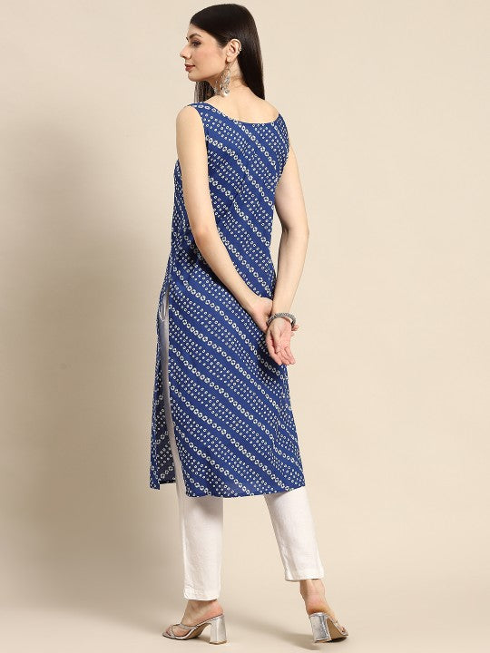 Women Yellow & White Pure Cotton Floral Printed Floral Kurta