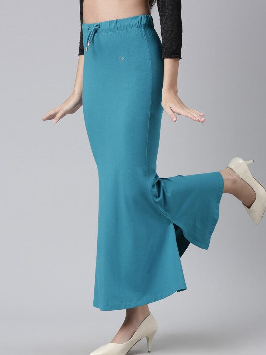 Side Slit High-Rise Stretchable Viscose Saree Skirt