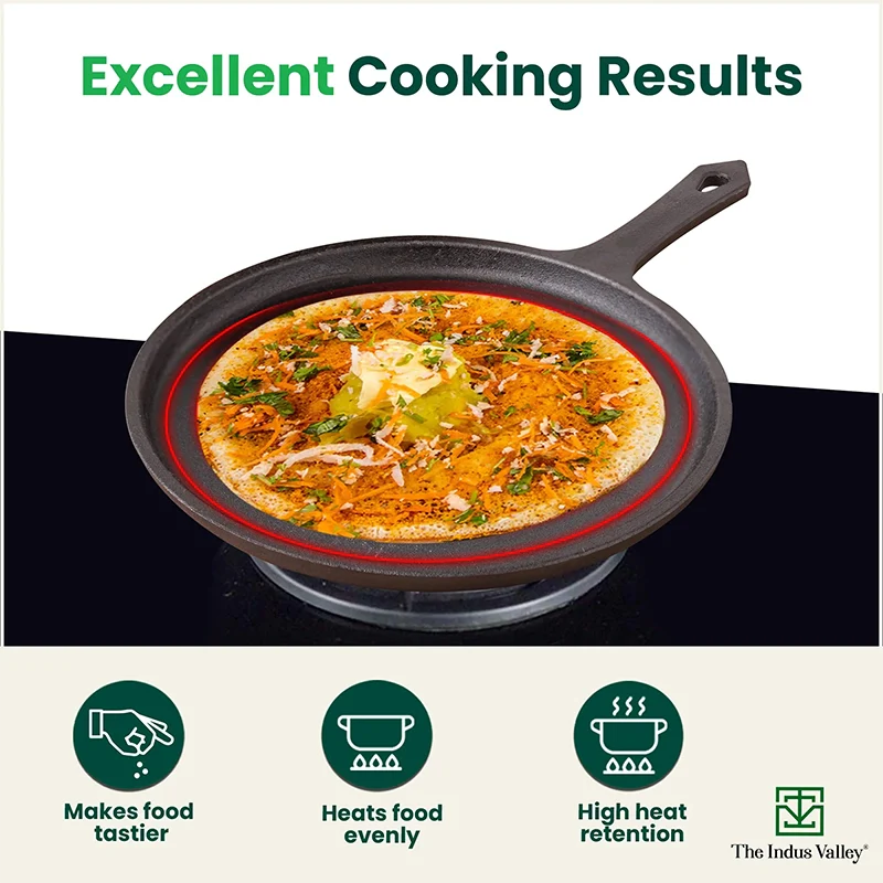 The Indus Valley CASTrong Cast Iron Cookware Set: Tawa + Kadai, Kitchen Set for Home, Pre