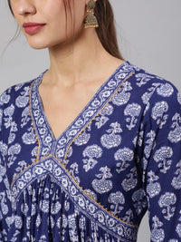Thumbnail for women-floral-tiering-anarkali-kurta