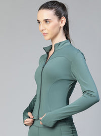 Thumbnail for Women Geometric Lightweight Crop Training or Gym Sporty Jacket