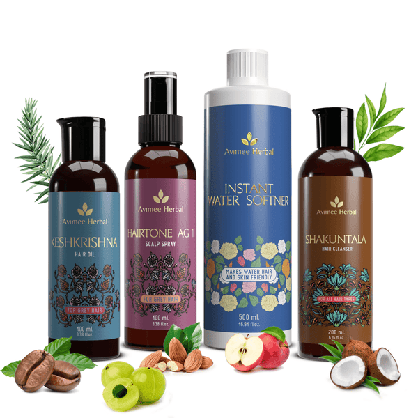 avimee-herbal-anti-grey-hair-kit-with-shakuntala-hair-cleanser-&-instant-water-softener,-fights-grey-hair,-with-amla,-curry-leaf-and-henna-oi