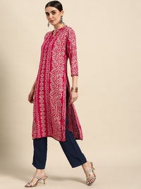 Thumbnail for Women Green & Off White Ethnic Motifs Printed Kurta