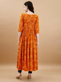Thumbnail for Women Paisley Embroidered Extended Sleeves Mirror Work Anarkali Kurta