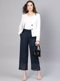 Thumbnail for Women Black Solid Straight Palazzos