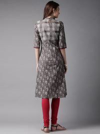 Thumbnail for women-grey-printed-a-line-kurta
