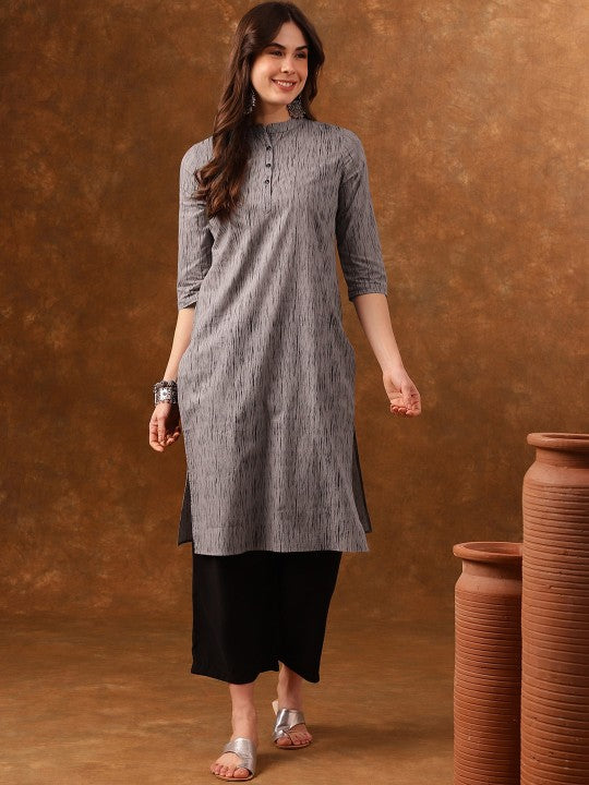 grey-abstract-printed-mandarin-collar-cotton-kurta