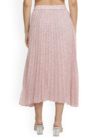 Thumbnail for Women Red & White Floral Printed A-Line Knee-Length Skirts