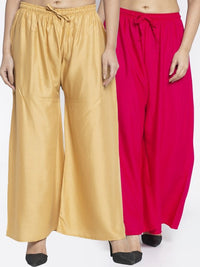 Thumbnail for Women Pink & Green 2 Palazzos