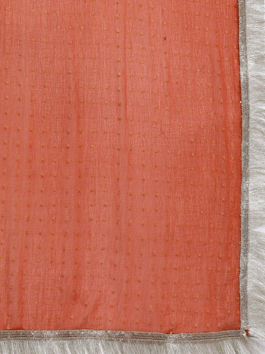 Women Regular Gotta Patti Silk Crepe Kurta with Trousers & With Dupatta