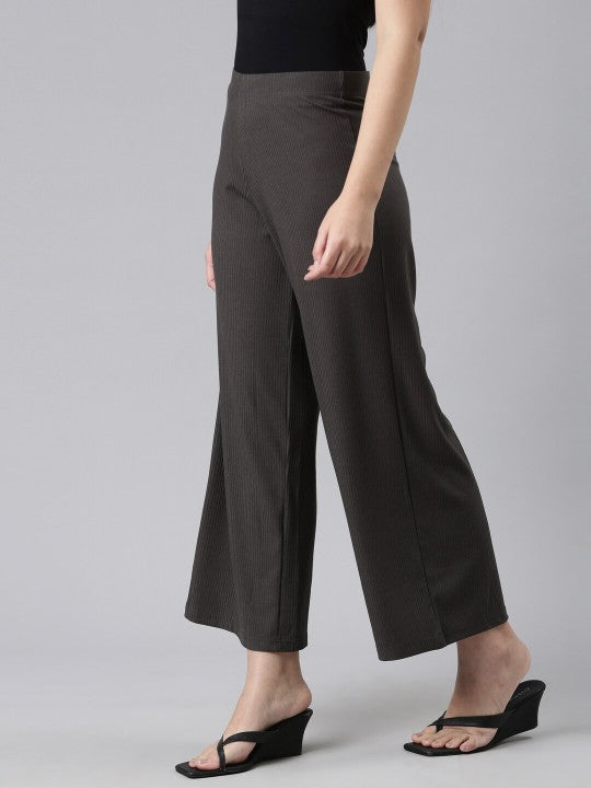 Women Black Knitted Palazzos