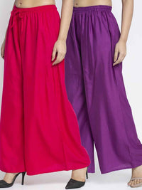 Thumbnail for Women Pink & Green 2 Palazzos