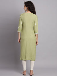 Thumbnail for Floral Embroidered Straight Kurta