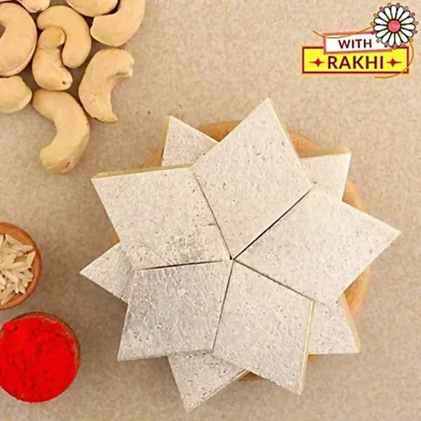 Set of 3 Meenakari Rakhi and Kaju Katli Box