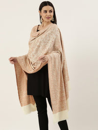 Thumbnail for woman-off--white-woven-design-jamawar-shawl