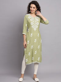 Thumbnail for Floral Embroidered Straight Kurta