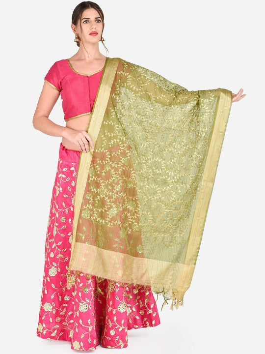 Gold-Toned Embroidered Dupatta