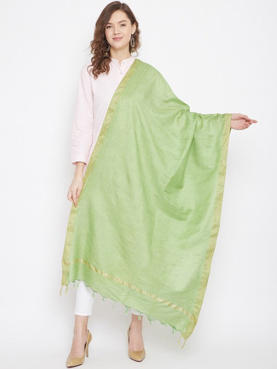 green-solid-dupatta