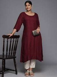 Thumbnail for plus-size-embroidered-sequinned-kurta