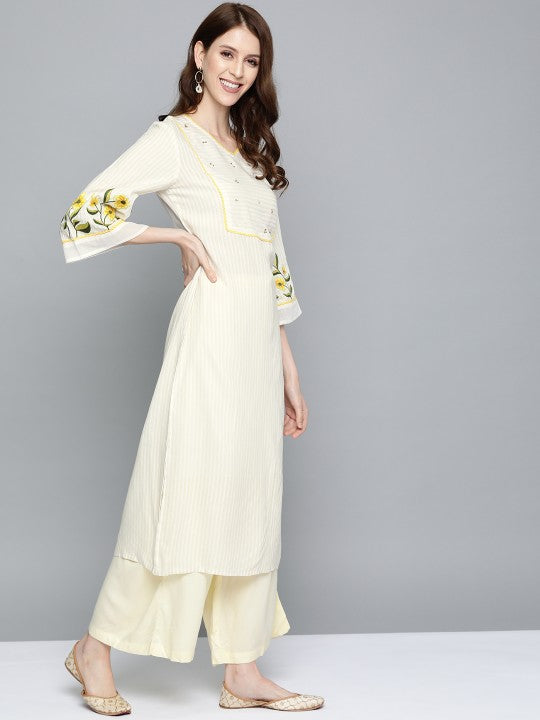 women-off-white-striped-straight-kurta