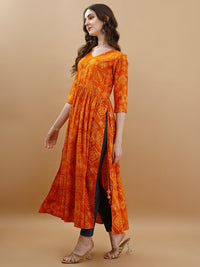 Thumbnail for Women Paisley Embroidered Extended Sleeves Mirror Work Anarkali Kurta