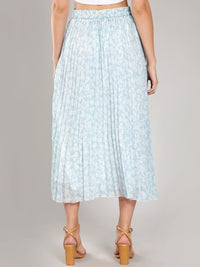 Thumbnail for Women Red & White Floral Printed A-Line Knee-Length Skirts