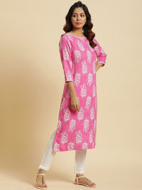 Thumbnail for women-floral-printed-straight-kurta