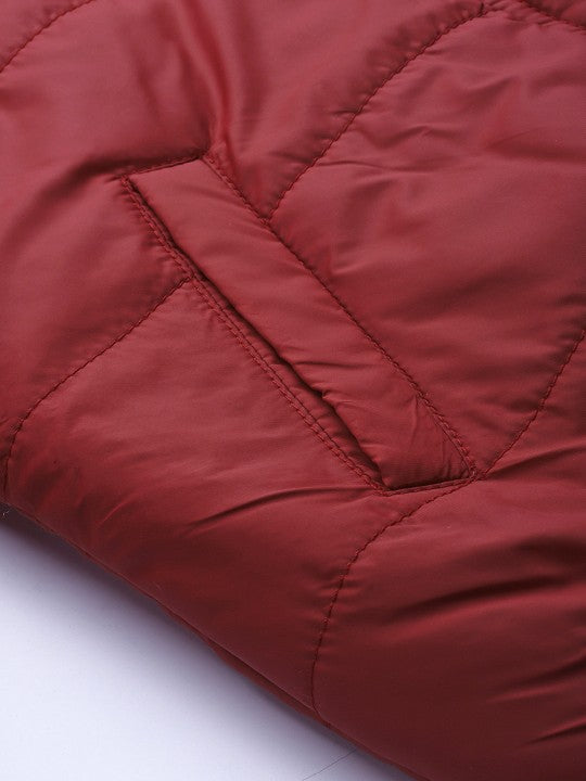 Women Brown Solid Padded Jacket