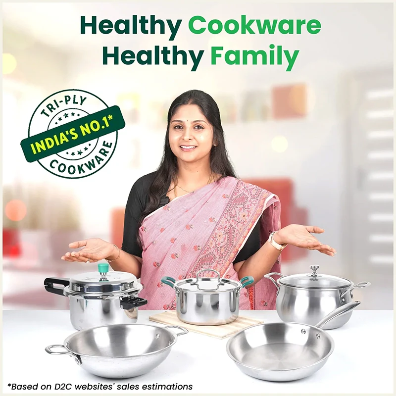 Biryani Cooking Pot+ Glass Lid, Premium Quality, 3 Layer Thick Body, 100% Toxin