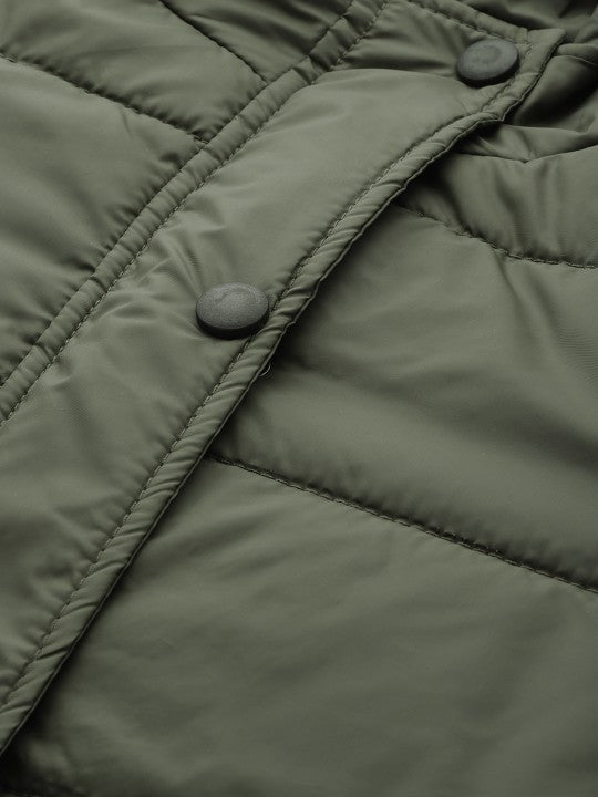 Women Brown Solid Padded Jacket