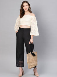 Thumbnail for women-black-solid-straight-palazzos