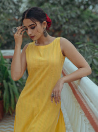 Thumbnail for Women Ethnic Motifs Printed Kantha Work Dobby Kurta
