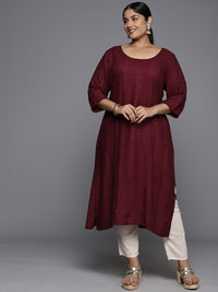 Thumbnail for plus-size-embroidered-sequinned-kurta
