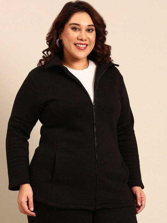 plus-size-mock-collar-cotton-bomber-jacket