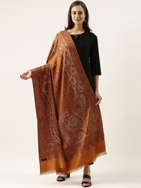 Thumbnail for Women Red Woven Design Jamawar Shawl