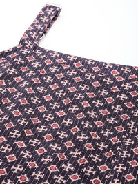Thumbnail for Women Pink & Magenta Printed Strappy Straight Kurta