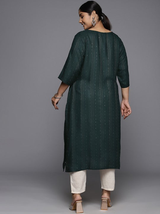 Plus Size Embroidered Sequinned Kurta