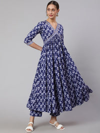 Thumbnail for women-floral-tiering-anarkali-kurta