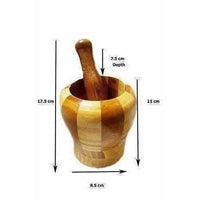 Thumbnail for Wooden Motar Pestle Set (Brown)