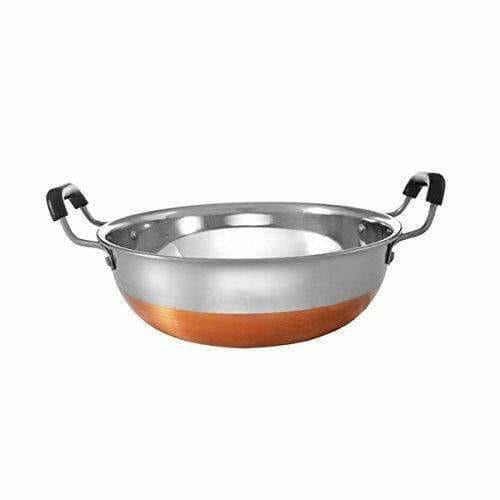 Stainless Steel Copper Bottom Kadhai with Handle