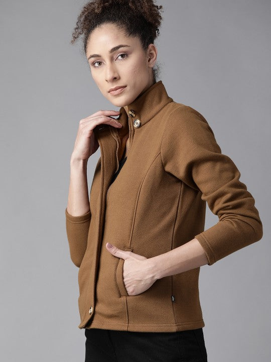 Women Black Solid Tailored Jacket