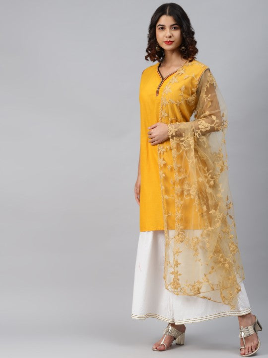 Pink Embroidered Dupatta