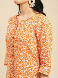 Thumbnail for floral-printed-cotton-kurta