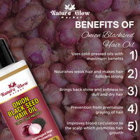 Thumbnail for Nature Glow Herbal Onion Black Seed Hair Oil