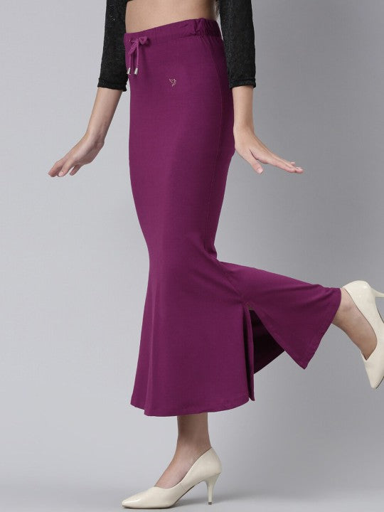 Side Slit High-Rise Stretchable Viscose Saree Skirt