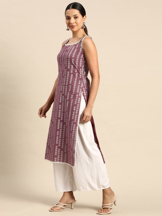 Women Ethnic Motifs Printed Gotta Patti Kurta