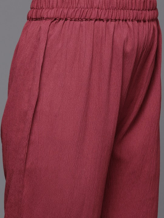 Women Regular Gotta Patti Silk Crepe Kurta with Trousers & With Dupatta