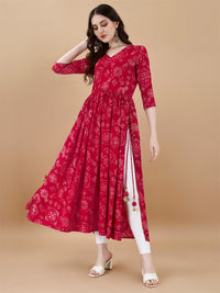 Thumbnail for Women Paisley Embroidered Extended Sleeves Mirror Work Anarkali Kurta