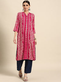 Thumbnail for Women Green & Off White Ethnic Motifs Printed Kurta
