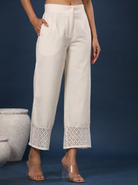 Thumbnail for Women Black Solid Straight Palazzos